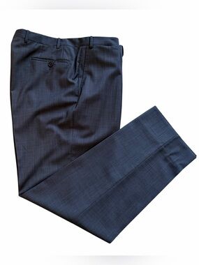 Canali 1934 Mens Wool Travel Pants Size 38 Flat Front Made in Italy 38x31 Blue